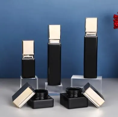 Envase cosmético del sistema del cosmético del tarro de cristal de la crema de la botella de cristal de la loción personalizable